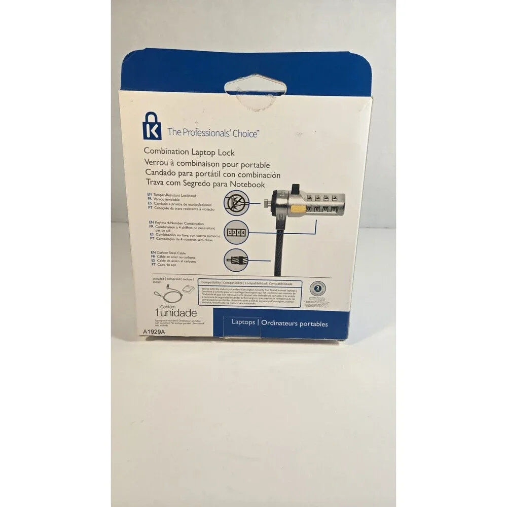 Kensington Combination Laptop Lock K64673AM New Open Box